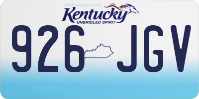KY license plate 926JGV
