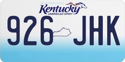 KY license plate 926JHK