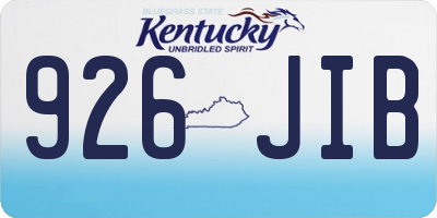 KY license plate 926JIB
