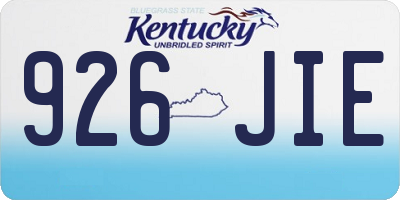 KY license plate 926JIE