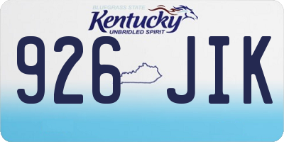 KY license plate 926JIK