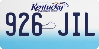 KY license plate 926JIL