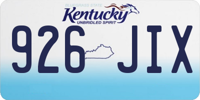 KY license plate 926JIX