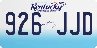 KY license plate 926JJD