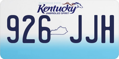 KY license plate 926JJH