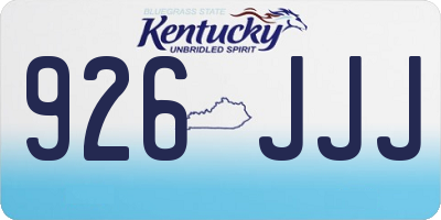 KY license plate 926JJJ