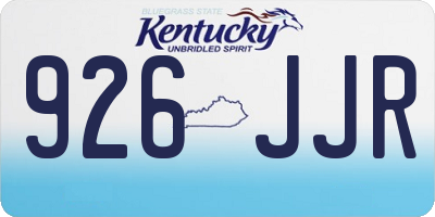 KY license plate 926JJR