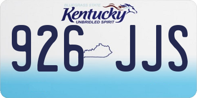 KY license plate 926JJS