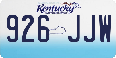 KY license plate 926JJW