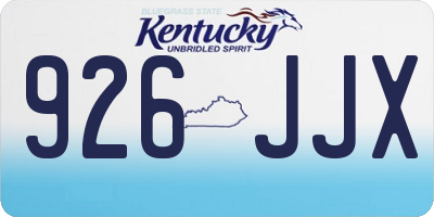 KY license plate 926JJX