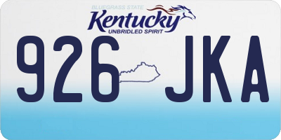 KY license plate 926JKA
