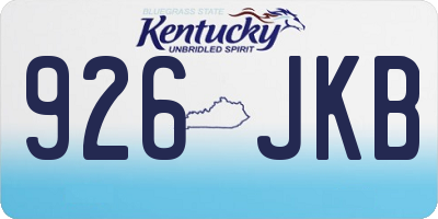 KY license plate 926JKB