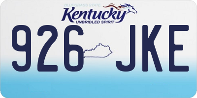 KY license plate 926JKE