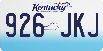 KY license plate 926JKJ