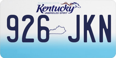 KY license plate 926JKN