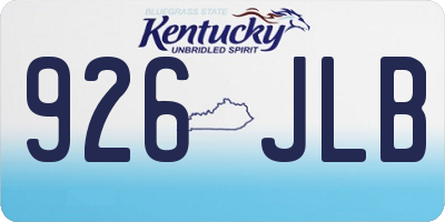KY license plate 926JLB