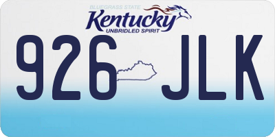 KY license plate 926JLK