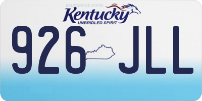 KY license plate 926JLL