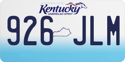 KY license plate 926JLM