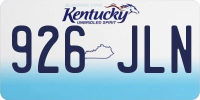 KY license plate 926JLN
