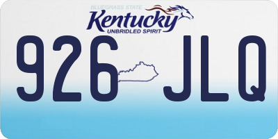 KY license plate 926JLQ