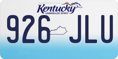 KY license plate 926JLU