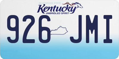 KY license plate 926JMI