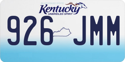 KY license plate 926JMM