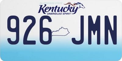 KY license plate 926JMN