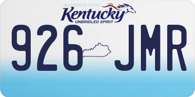 KY license plate 926JMR