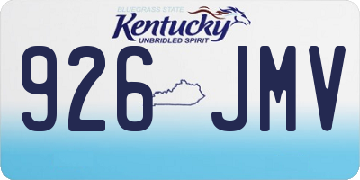 KY license plate 926JMV