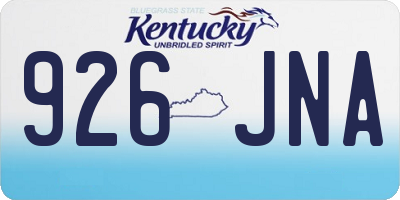 KY license plate 926JNA
