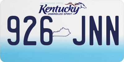KY license plate 926JNN