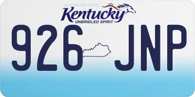 KY license plate 926JNP