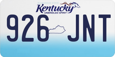 KY license plate 926JNT