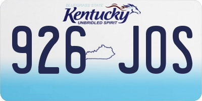 KY license plate 926JOS