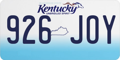 KY license plate 926JOY
