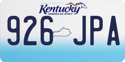 KY license plate 926JPA