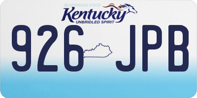 KY license plate 926JPB