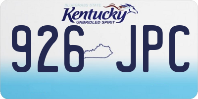 KY license plate 926JPC