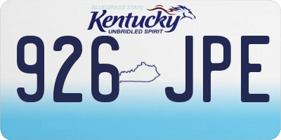 KY license plate 926JPE