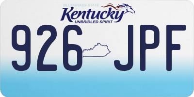KY license plate 926JPF