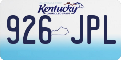 KY license plate 926JPL
