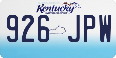 KY license plate 926JPW