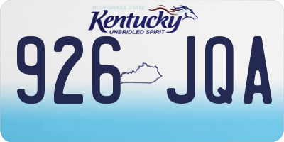 KY license plate 926JQA
