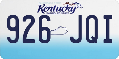 KY license plate 926JQI