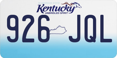 KY license plate 926JQL