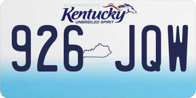 KY license plate 926JQW