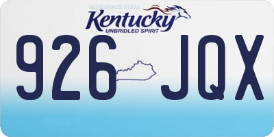 KY license plate 926JQX