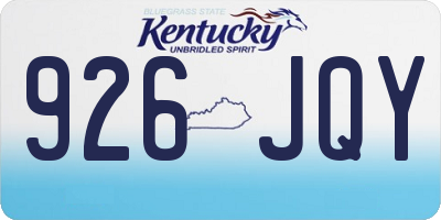 KY license plate 926JQY